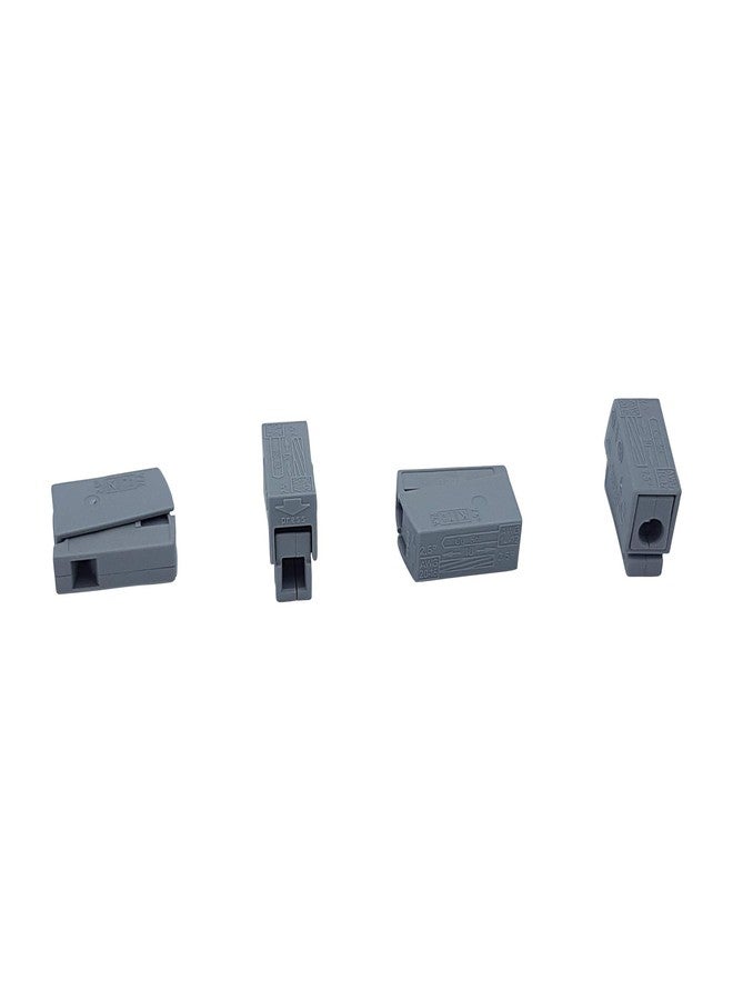 WAGO 224-101 2-Pole, 200 Position, 14-12 AWG, Grey Plastic Panel Mount Lighting Connector (100 pieces) - Image 2